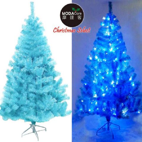 台灣製15呎/15尺(450cm)豪華版晶透藍色聖誕樹(不含飾品)+100燈LED燈藍白光9串(附IC控制器)本島免運