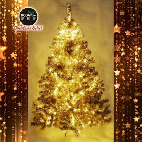 台灣製15呎/15尺(450cm)豪華版氣質霧金系聖誕樹(不含飾品)+100燈LED燈暖白光9串(附IC控制器)本島免運費