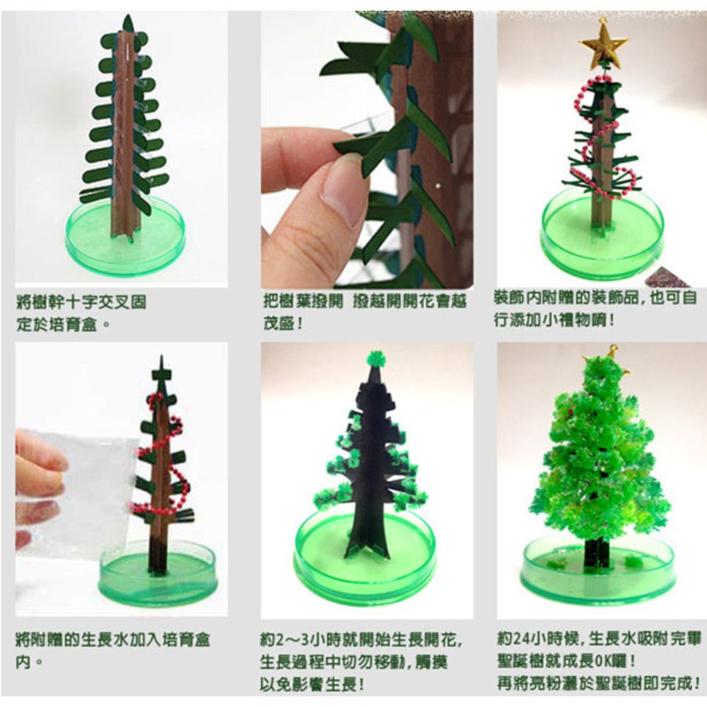 金德恩 開花聖誕樹一組(DIY 魔法樹 開花樹 人造花 聖誕裝飾)