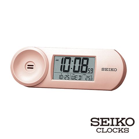 SEIKO 精工 日曆溫度顯示漸強式嗶嗶電子鐘(QHL067P)(SK048)