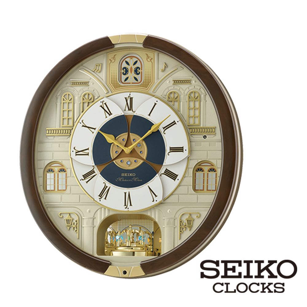 SEIKO 精工 歐洲風情Hi-Fi音樂掛鐘(18首音樂)(QXM371B)