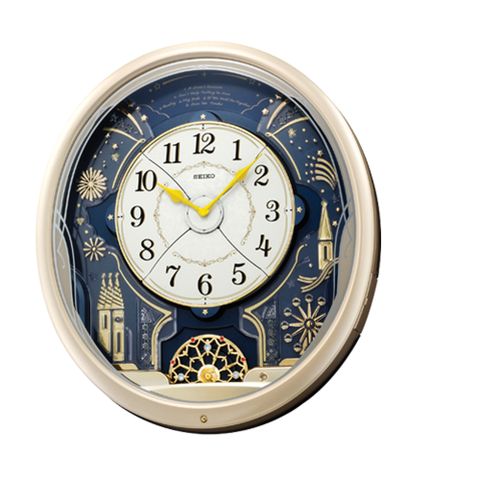 【SEIKO 精工】煙火摩天輪Hi-Fi音樂掛鐘(6首音樂)(QXM239S)
