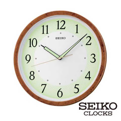 【SEIKO 精工】螺旋夜光靜音掛鐘時鐘(QXA472B)(SK048)