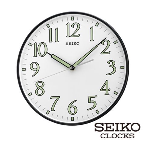 SEIKO 精工 夜光數字指針靜音掛鐘時鐘(QXA521K)