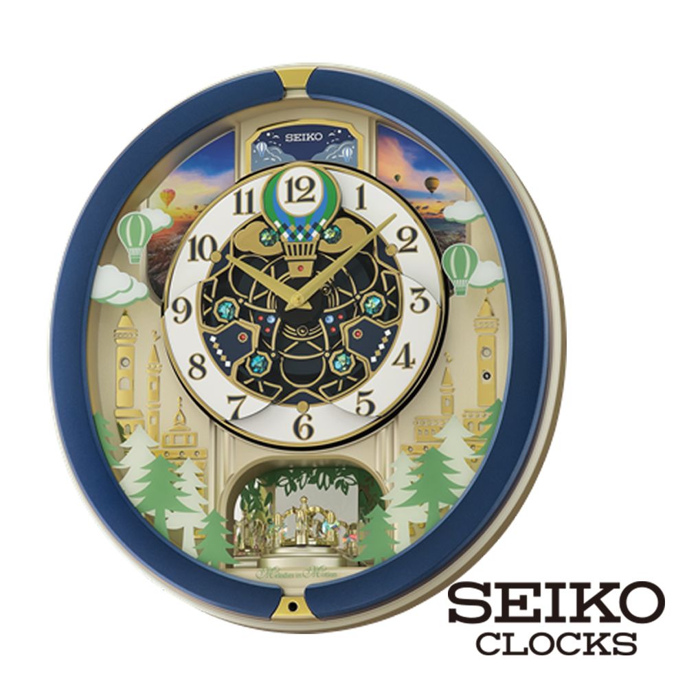 SEIKO 精工 熱氣球森林Hi-Fi音樂掛鐘(40首音樂)(QXM398L)