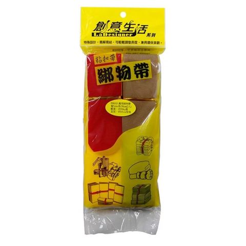 創意生活 (3袋優惠組) 萬用綁物帶 5*150cm (2入) 台灣製P90103顏色隨機