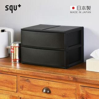 【日本squ+】Posdeco日製39cm面寬抽屜收納箱(2大高抽)-3色可選
