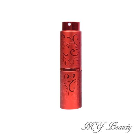 MYBeauty 香水旋轉填充瓶-牡丹雕花(紅)-15ml