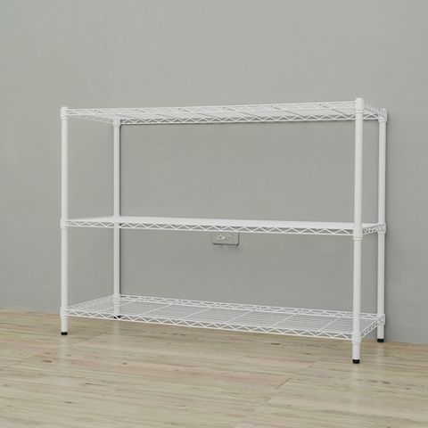 【youneed 優尼德】加強防鏽白120X45X90 三層鐵力士架(鍍鉻架/電器架/收納架)