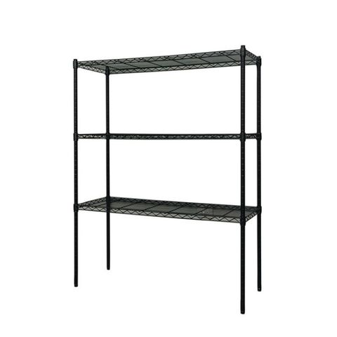 【youneed 優尼德】加強防鏽黑90X45X150 三層鐵力士架(鍍鉻架/電器架/收納架)