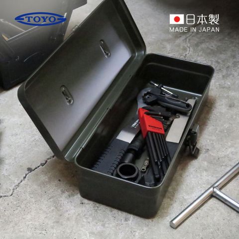 【日本TOYO】T-320 日製方型提把式鋼製單層工具箱 (32公分/收納箱/手提箱)