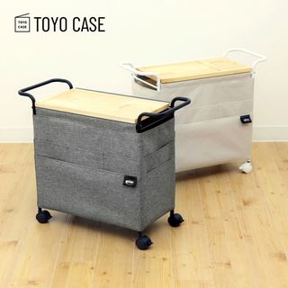 【日本TOYO CASE】木質桌板移動式多功能收納邊桌-DIY-2色可選
