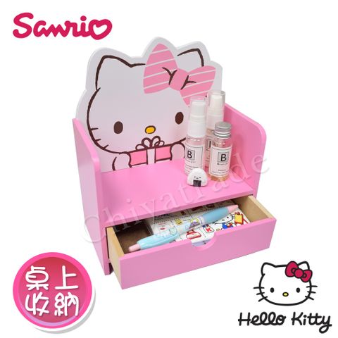 Hello Kitty 可愛凱蒂貓 單層抽屜收納盒 桌上收納 文具收納(正版授權台灣製)