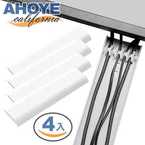 【Ahoye】白色牆面整線器 30cm-4入裝 理線器 電線收納 線材整理 電線保護套