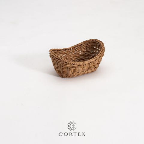 CORTEX 編織籃 小元寶型W21 卡其色