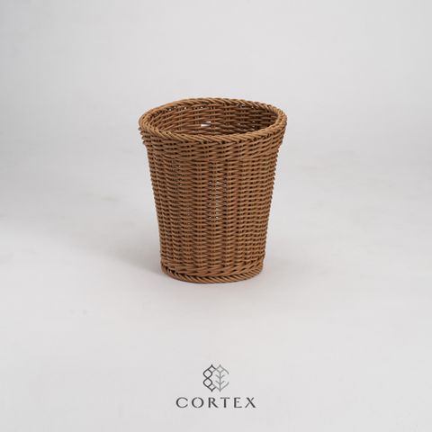 CORTEX 編織籃 圓筒型W26 卡其色