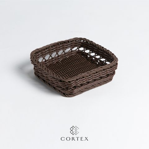 CORTEX 編織籃 中空方型 W20 深咖啡色
