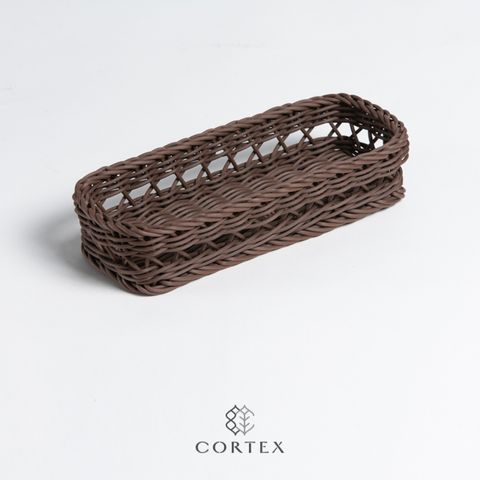 CORTEX 編織籃 中空長型 W29 深咖啡色
