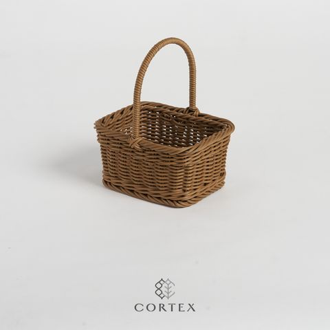 CORTEX 編織籃 提籃 野餐籃 露營擺飾 小長方 卡其色