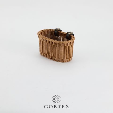 CORTEX 自行車籃 腳踏車籃 附一組皮扣 小型 卡其色