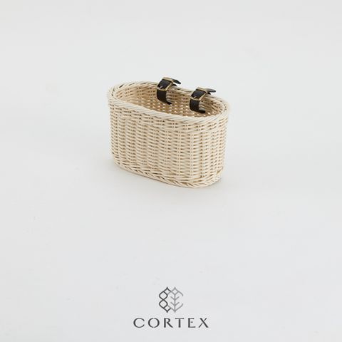 CORTEX 自行車籃 腳踏車籃 附一組皮扣 小型 米白色