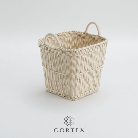 CORTEX 編織籃 洗衣籃 方型W38 米白色