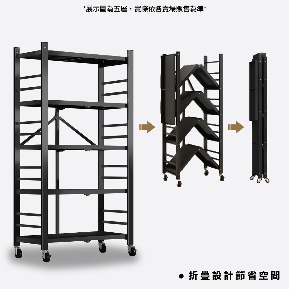 ANDYMAY2 四層70寬_全碳鋼 洛克免組裝折疊置物架