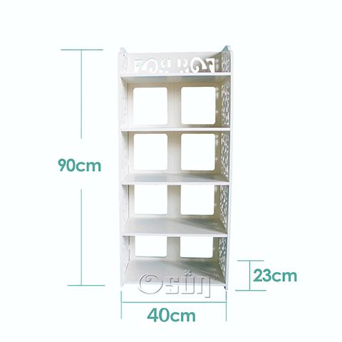 Osun 歐桑生活 DIY木塑板置物架 歐式白色雕花五層鞋架 (CE178_XJ005)