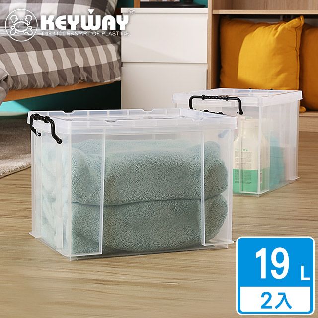 KEYWAY 聯府 耐用14型整理箱19L-2入(透色 收納箱 日式 簡約 MIT台灣製造)