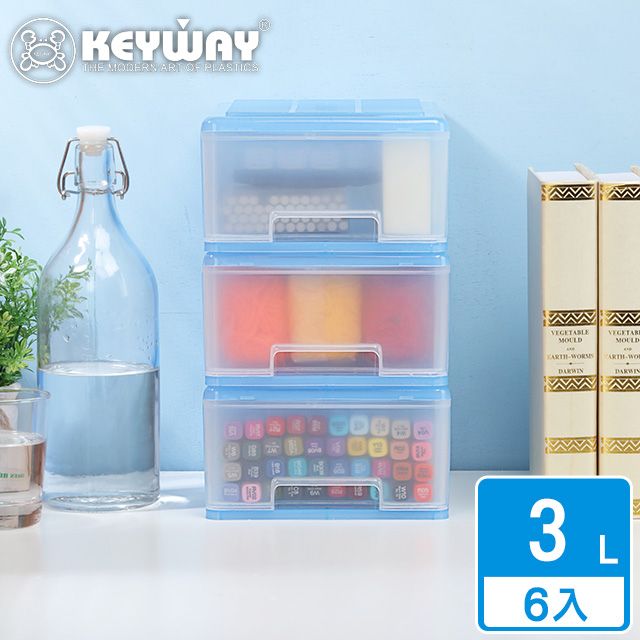 KEYWAY 聯府 面寬18.5-迪華抽屜整理箱-6入(霧透抽屜 收納箱 MIT台灣製造)