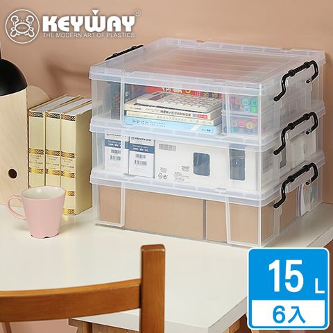 KEYWAY 聯府 耐用15型整理箱-6入(透色 收納箱 日式 簡約 MIT台灣製造)