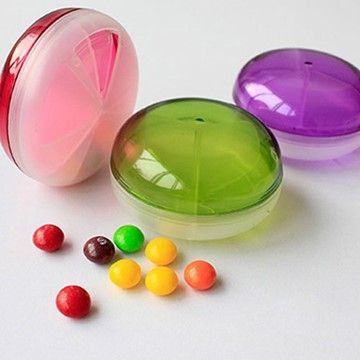 【iSFun】糖果飛碟＊透明旋轉藥盒/綠+隨機色