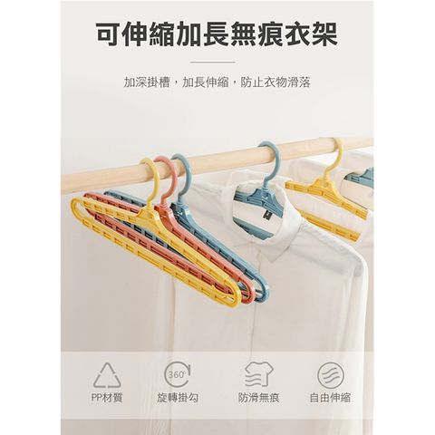 My Color 加長可伸縮無痕衣架 晾曬 乾濕 被單 枕套 摩登系列 衣櫃 櫥櫃 收納 【Q113-1】