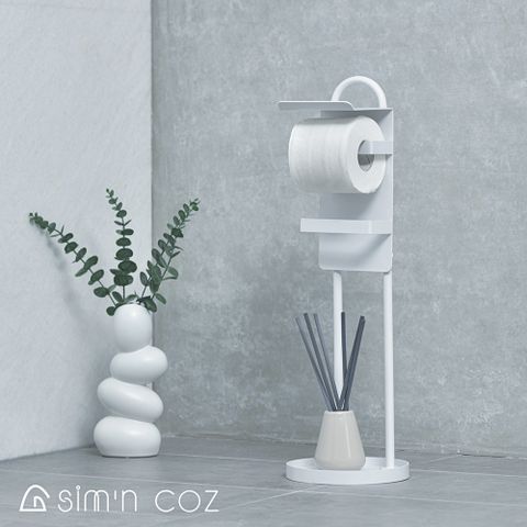 【Sim’n Coz】簡約加高款紙巾收納架/捲筒衛生紙架(白)