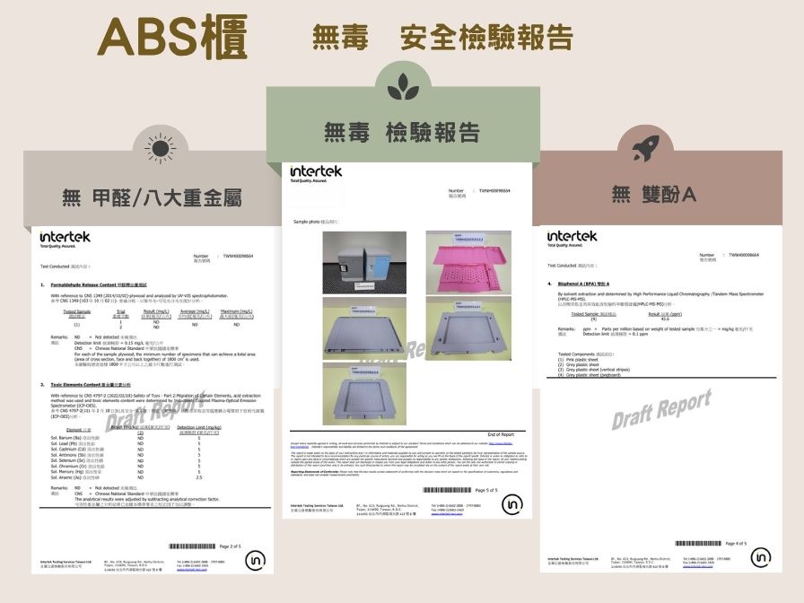 B櫃無毒 安全檢驗報告無毒檢驗報告tertek無甲醛/八大重金屬 intertek        無雙酚intertek A  A Re SinDraft Report
