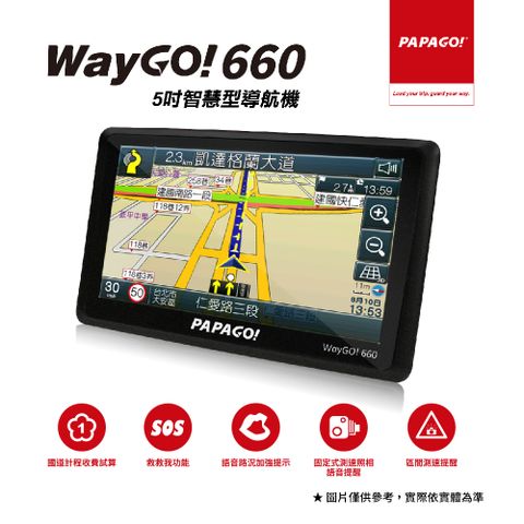 ★全新升級！S1圖像化導航介面，輕鬆簡易操作【PAPAGO!】WayGo 660 5吋智慧型區間測速導航機