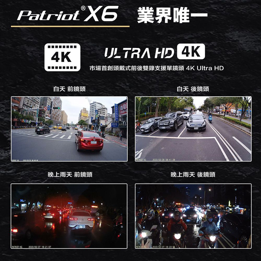 Patriot 愛國者  X6  4K  TS碼流  SONY Starvis 星光級 前後雙鏡  WIFI機車行車記錄器 F1.8超大光圈/145度超廣角送128G記憶卡