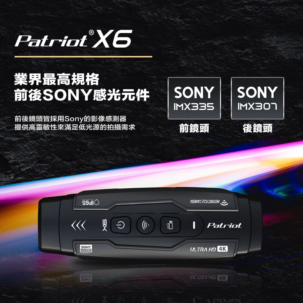 Patriot 愛國者  X6  4K  TS碼流  SONY Starvis 星光級 前後雙鏡  WIFI機車行車記錄器 F1.8超大光圈/145度超廣角送128G記憶卡