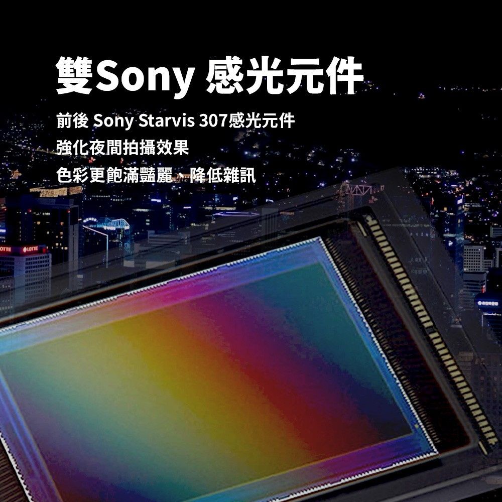 雙Sony 感光元件前後 Sony Starvis 307感光元件強化夜間拍攝效果色彩更飽滿豔麗降低雜訊