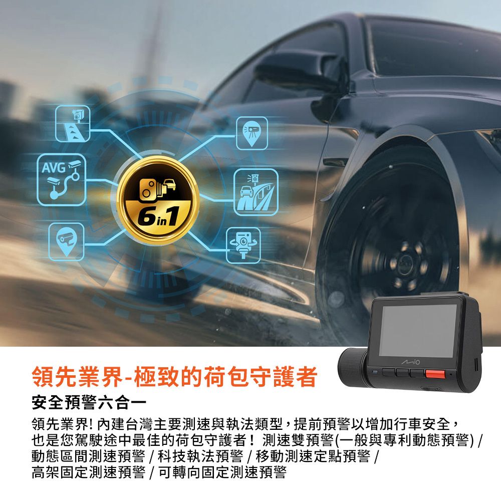 Mio 含安裝  MiVue 955W+E60 前鏡4K後鏡2K 安全預警六合一 GPS WIFI 雙鏡頭行車記錄器(送-64G卡)行車紀錄器