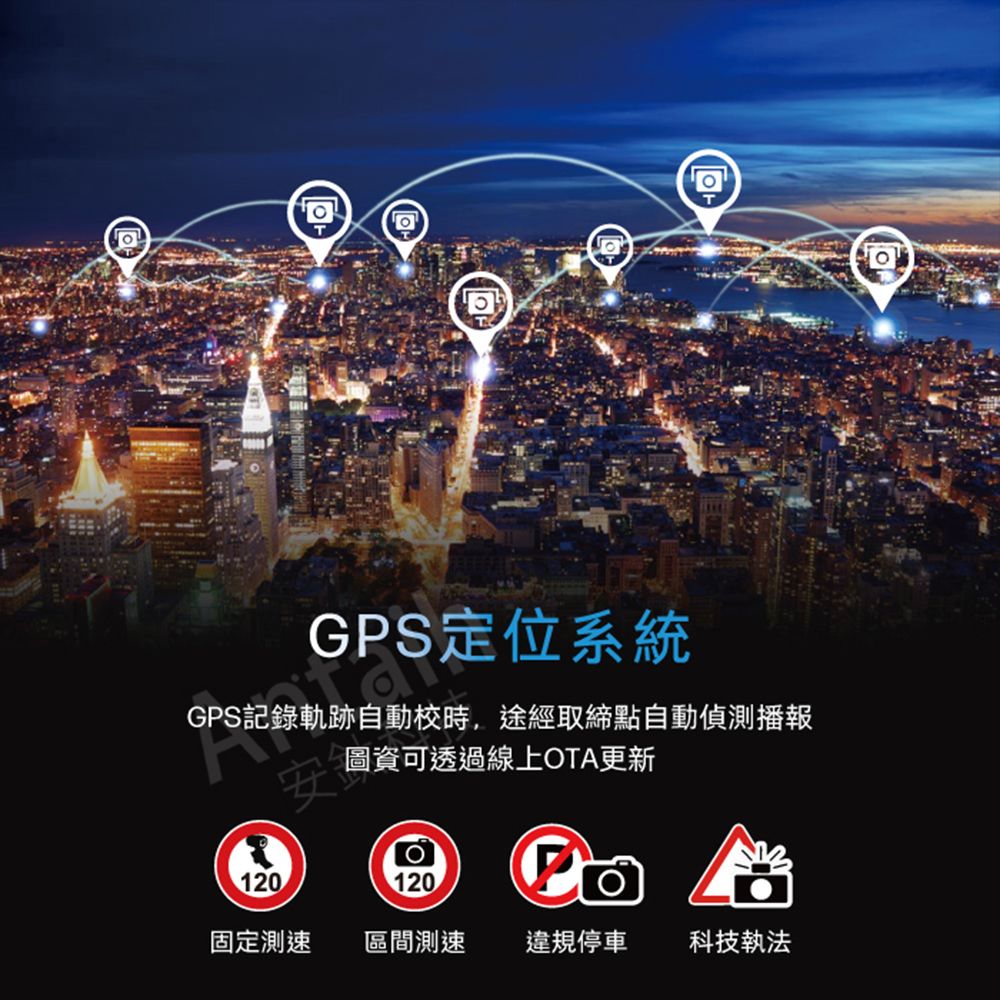 TGPS記錄軌跡自校時,途經取締點自動偵測播報圖資可透過線上OTA更新動 系統安!120120固定測速 區間測速 違規停車科技執法