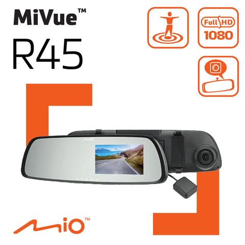 Mio MiVue R45 1080P GPS 區間測速 後視鏡 行車記錄器 (主機1年保固*送 32GB 高速記憶卡)