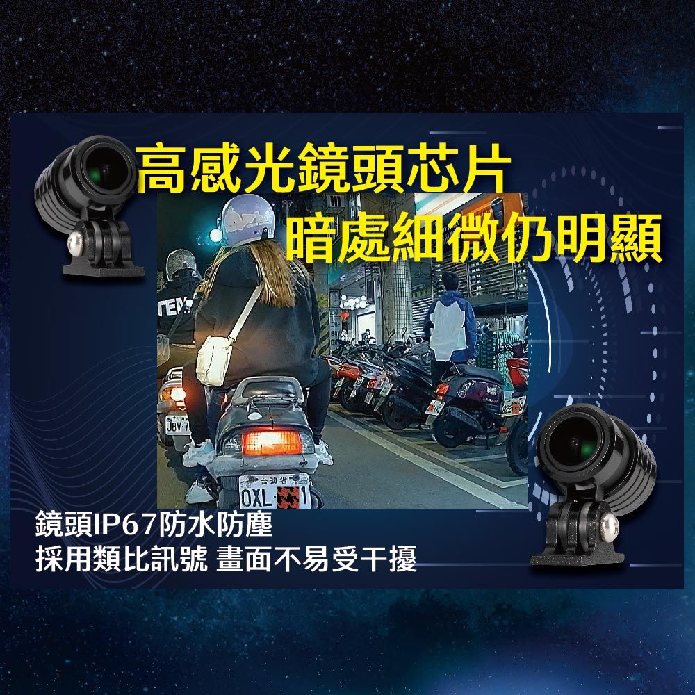 高感光鏡頭芯片 暗處細微仍明顯鏡頭IP67防水防塵採用類比訊號 畫面不易受干擾