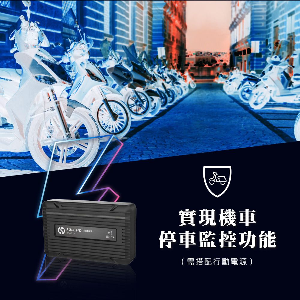 HP 惠普 高畫質數位機車行車記錄器m650 pro(贈32GB記憶卡)