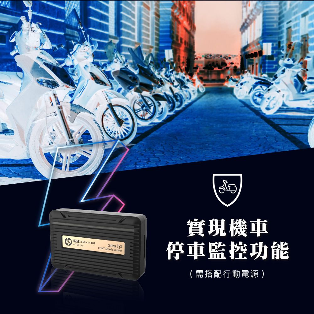 HP 惠普 高畫質數位機車行車記錄器m700 pro(贈64GB記憶卡)