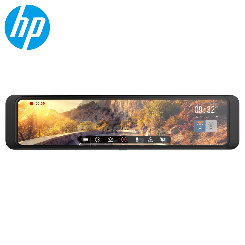 HP 惠普 20%P幣回饋 R86W 前後2K HDR 電子後視鏡 汽車行車紀錄器贈64G記憶卡