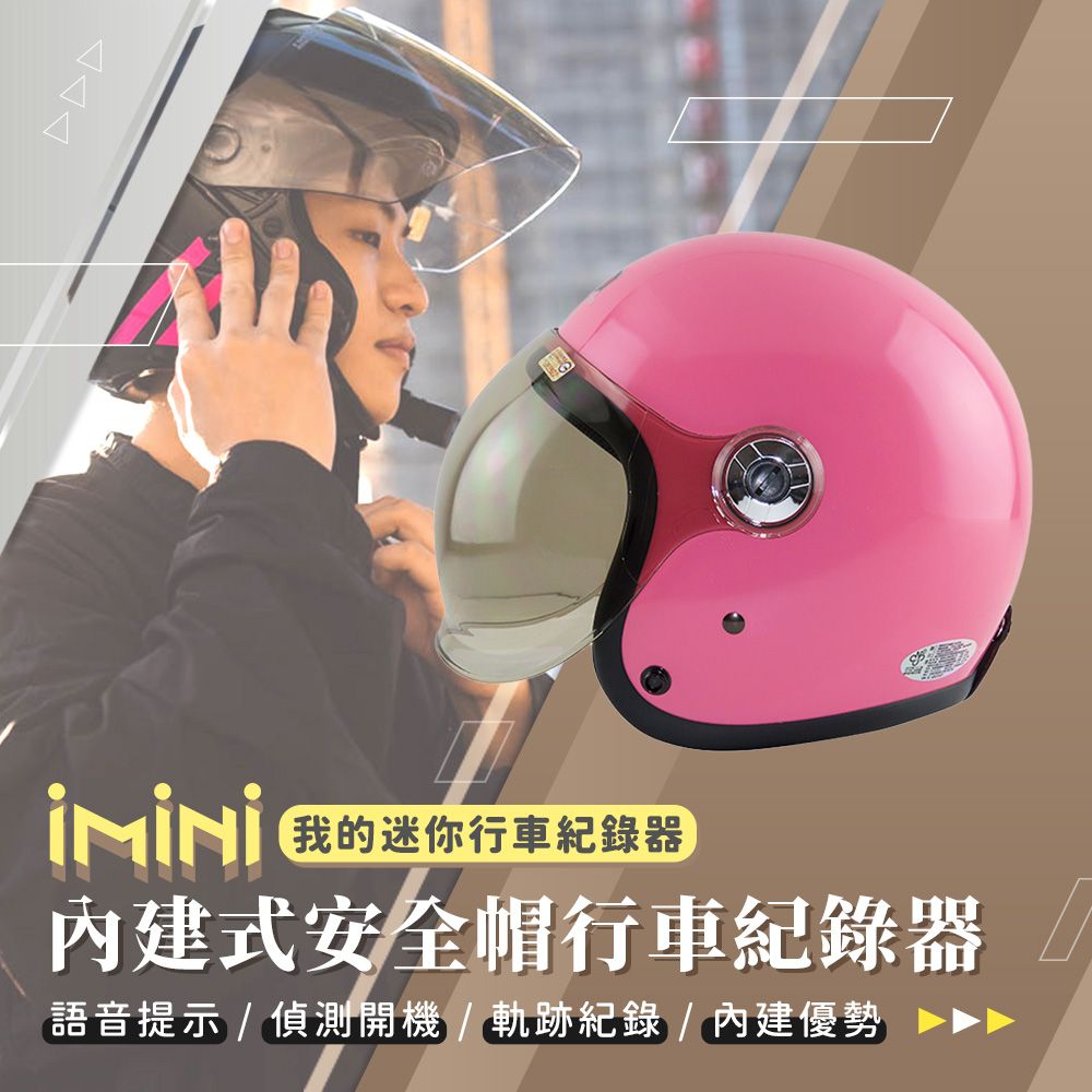  iMini iMiniDV X4C 素色泡泡鏡騎士帽 內建式安全帽行車記錄器(機車部品 HD 廣角 夜拍 攝影機 1080P)