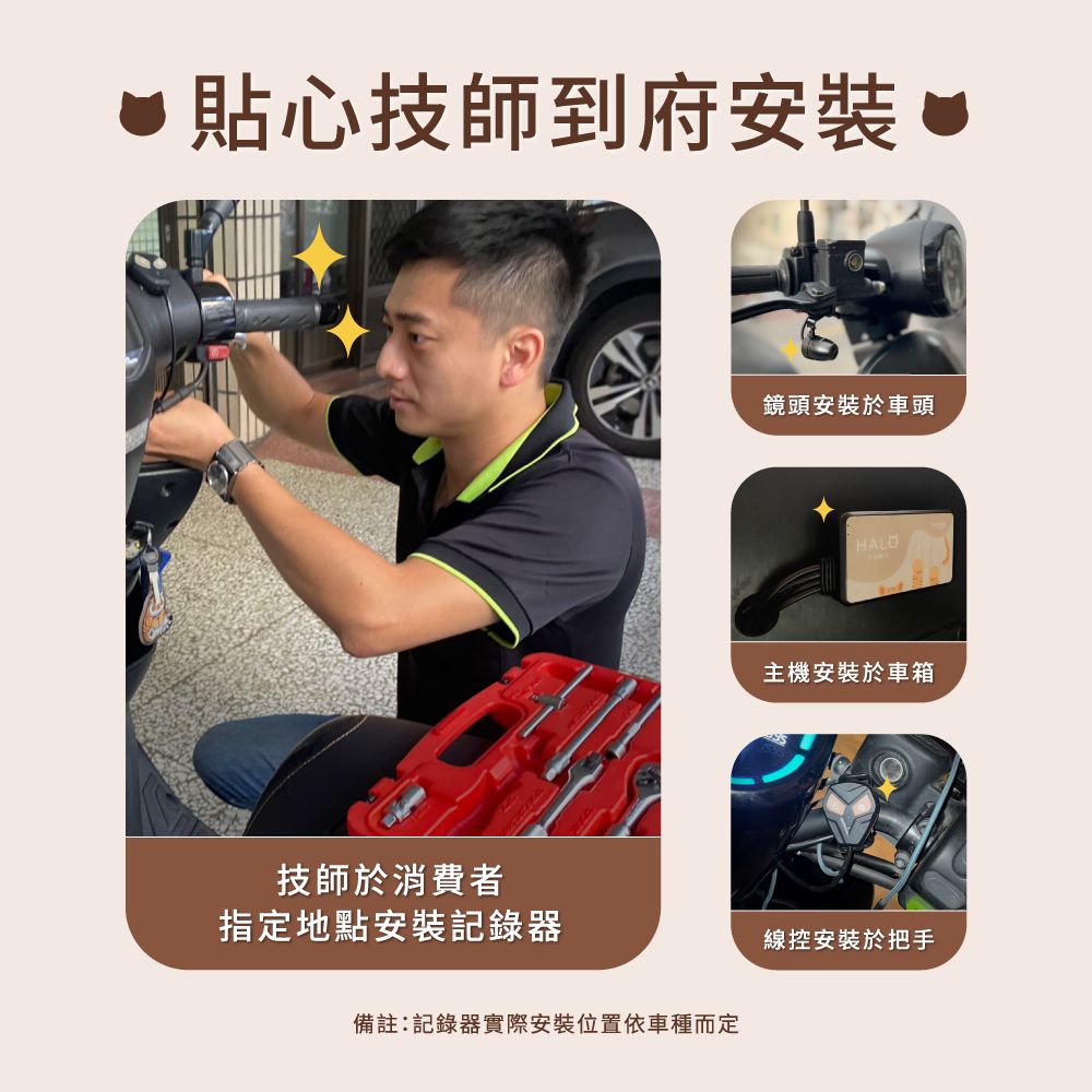 LOOKING 錄得清 【ZUMOJI】HALO 1080 貓貓機 前後雙錄 機車行車記錄器 (油電車通用)贈32G記憶卡