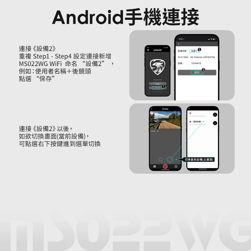 Polaroid 寶麗來 MS022WG雙鏡雙顯機車行車記錄器 綽號骰子機-內附32G卡 行車紀錄器