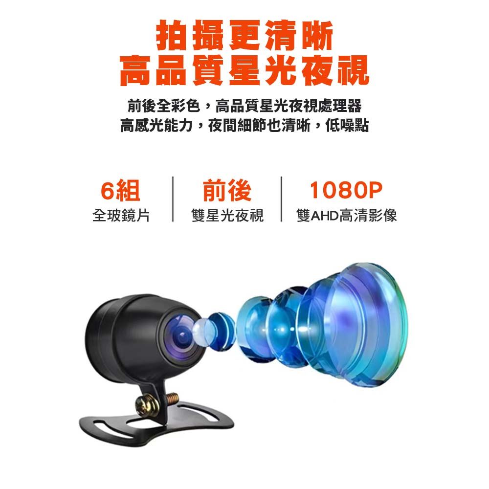 Carslave D9 機車雙鏡頭行車記錄器 1080P高畫質 (WIFI版加贈GPS功能+32GB卡)手機傳輸 行車記錄器2024必備款